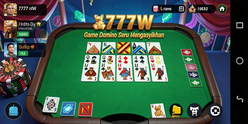 Tampilan menarik dalam permainan Domino 7777W.