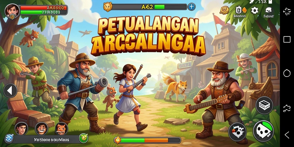 Screenshot utama AA62 menampilkan gameplay Arcade yang seru dan mendebarkan.