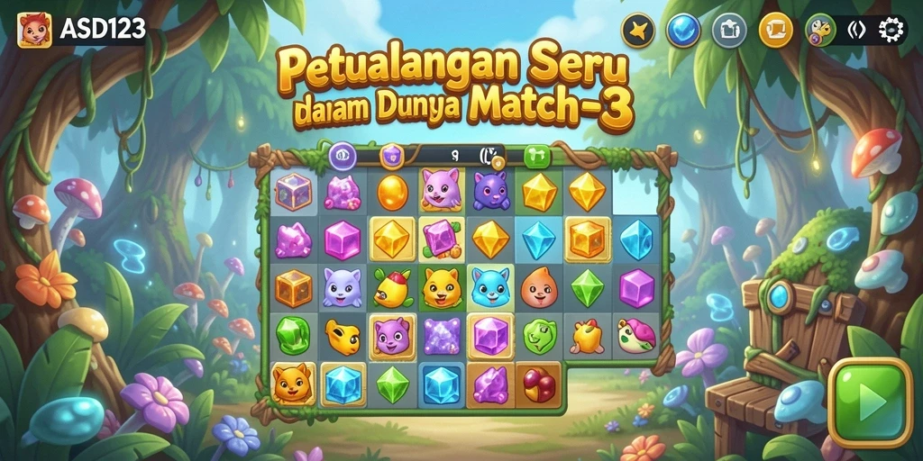 Tampilan gameplay seru dalam ASD123, penuh warna dan tantangan.