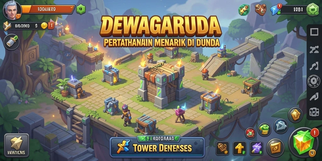 Tampilan gameplay DEWAGARUDA yang seru dan menantang dalam Tower Defense.