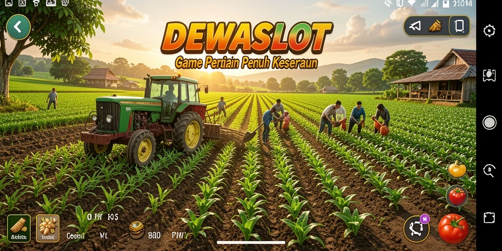 Tangkapan layar menunjukkan gameplay menarik DEWASLOT dengan berbagai tanaman dan hewan.