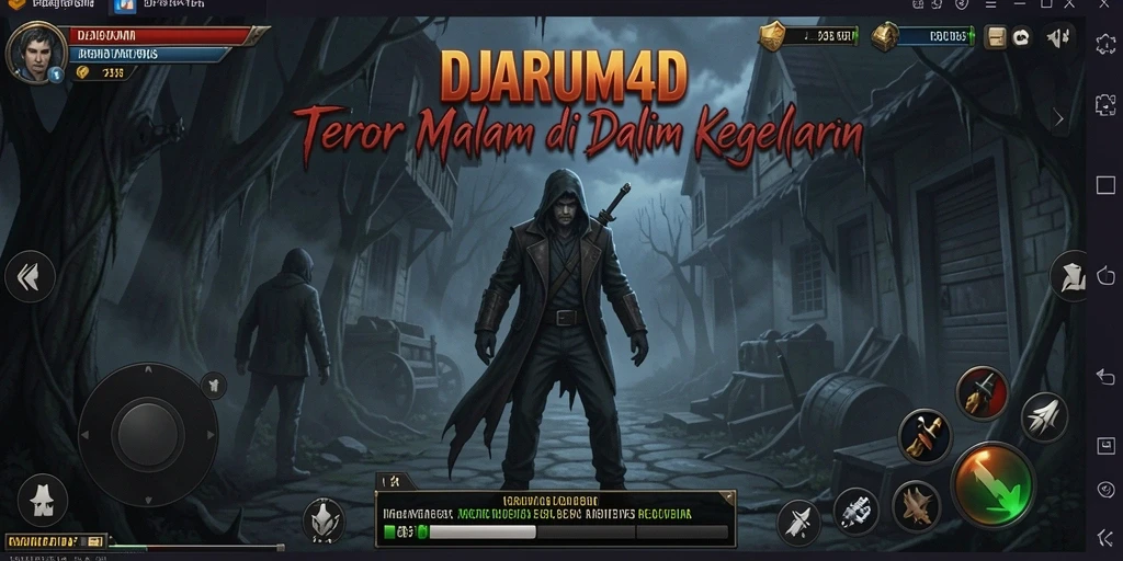 Tangkapan layar utama DJARUM4D menampilkan suasana menegangkan di lingkungan horor.