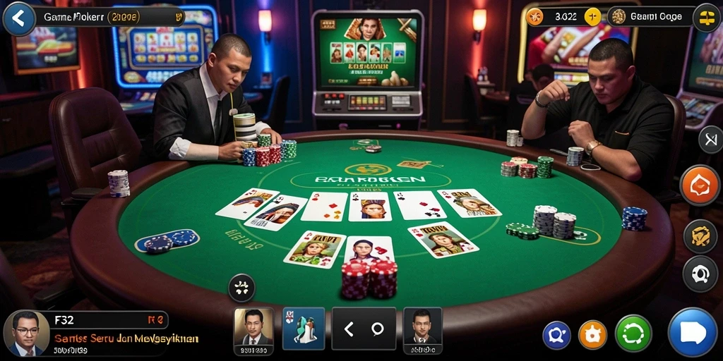 Tampilan gameplay menarik dari F32 yang menghadirkan keseruan Poker.