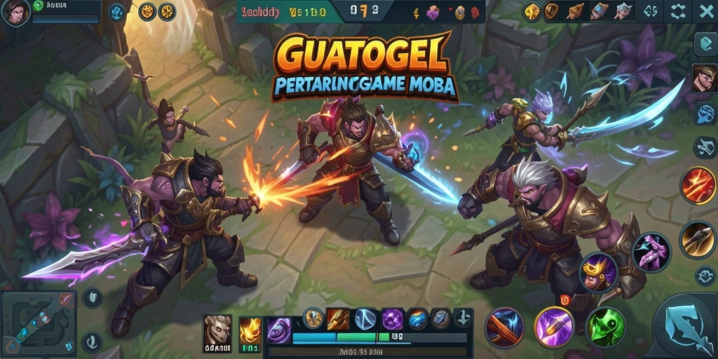 Tampilan seru dalam gameplay MOBA GUATOGEL yang menegangkan.
