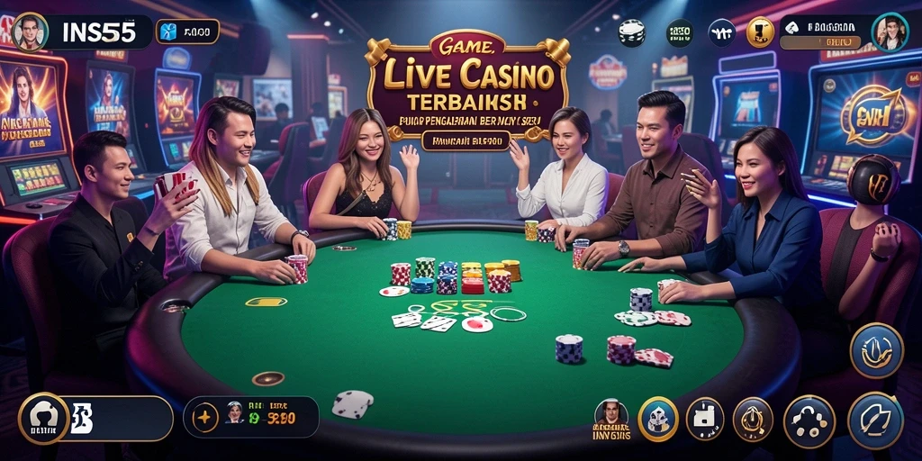 Gambaran permainan Live Casino yang mendebarkan dan interaktif dari INS55.