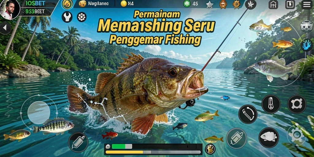 Tampilan gameplay IOSBET dengan aksi memancing yang seru.