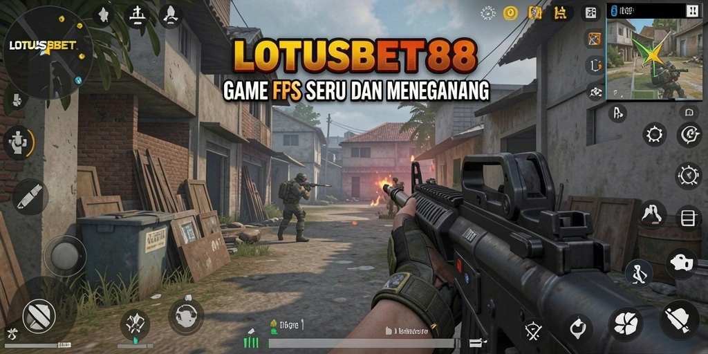 Screenshot LOTUSBET88 menampilkan aksi seru dalam gameplay FPS.