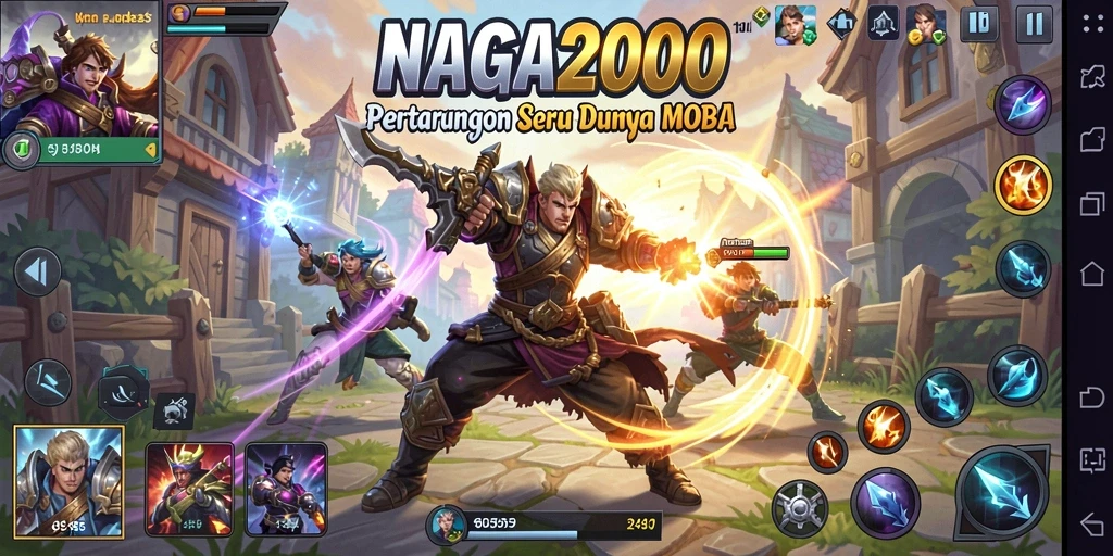Tampilan luar biasa dari gameplay MOBA dalam NAGA2000.