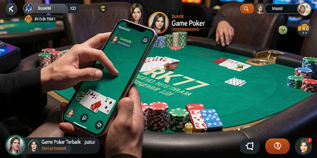 Tangkapan layar gameplay Poker dengan grafis menarik dan interaksi seru.