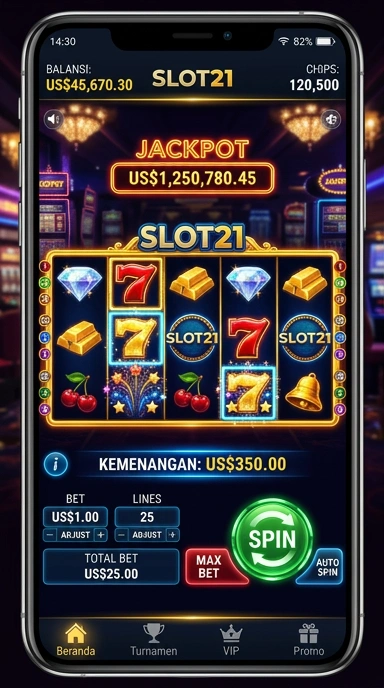 Menu navigasi aplikasi slot21 yang intuitif dan mudah dipahami.